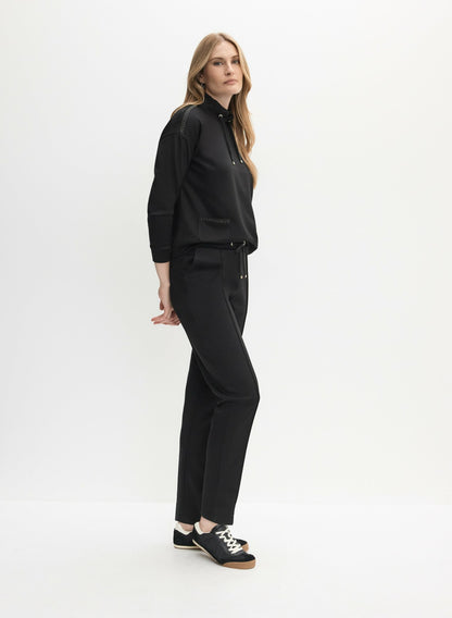 Women Pull-On Drawstring Pants Black | Melanie Lyne