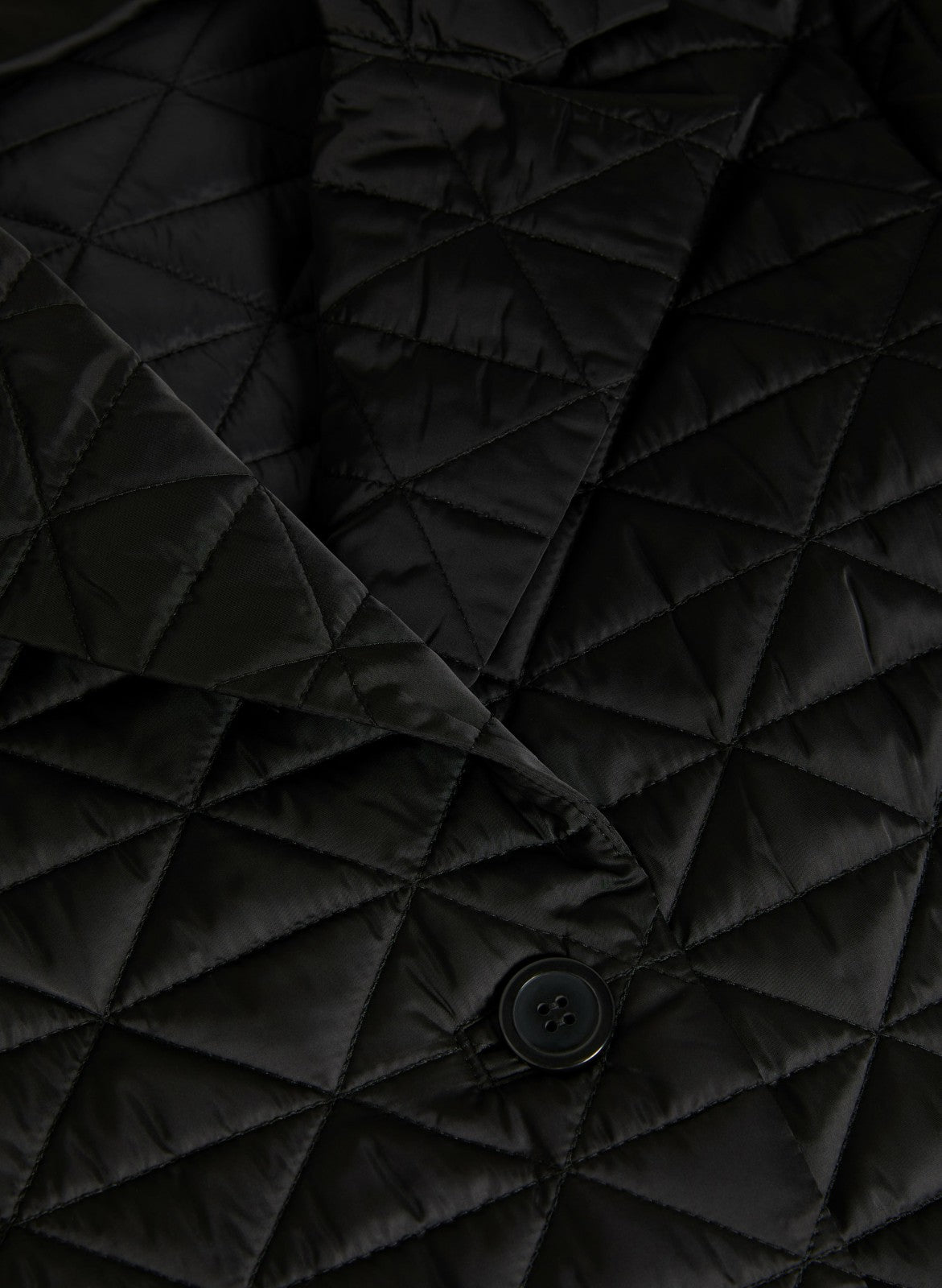 Women Notch Collar Diamond Quilt Coat Black | Melanie Lyne
