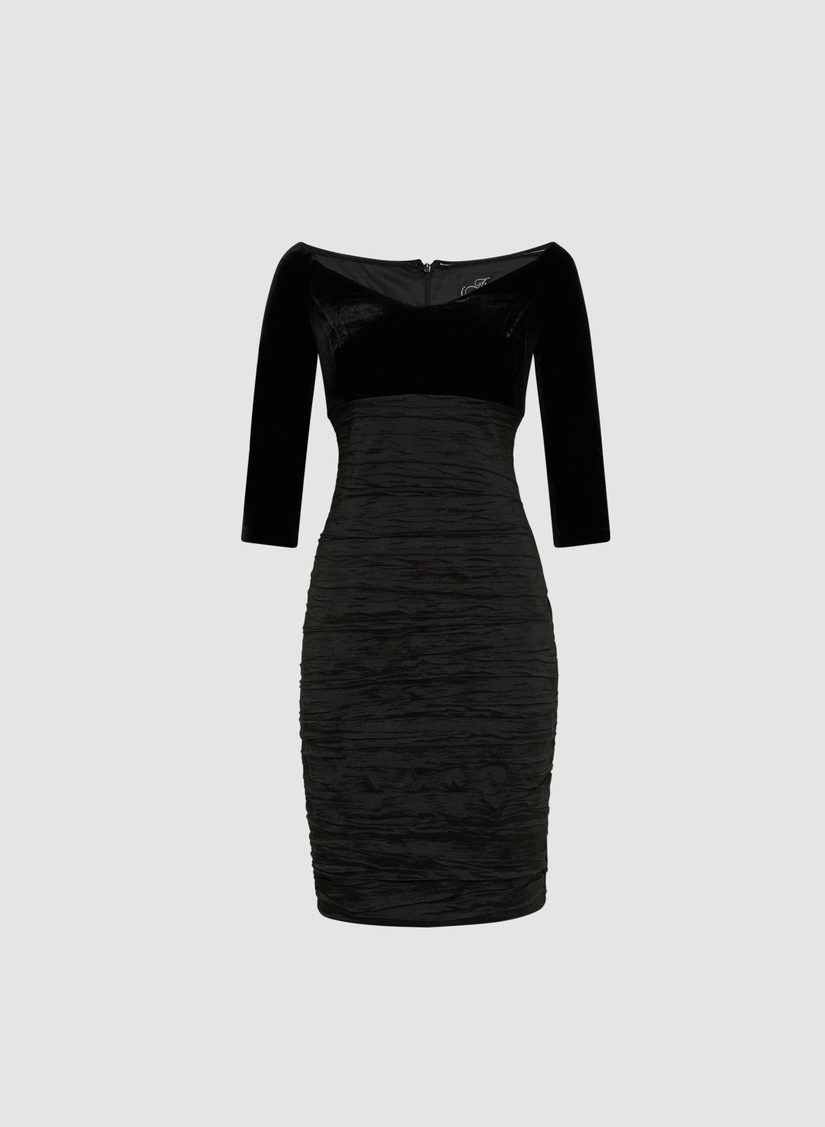 Women Mixed Bardot Midi Dress Black | Melanie Lyne