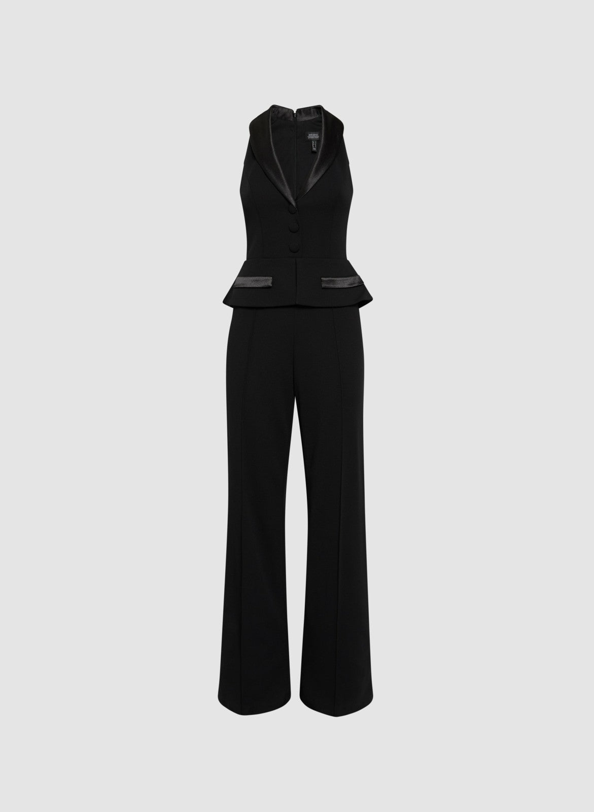 Women Adrianna Papell - Tuxedo Vest Jumpsuit Black | Melanie Lyne