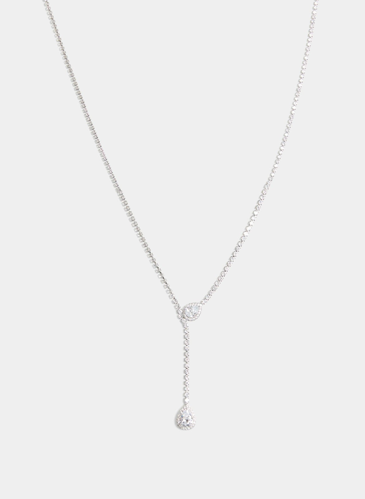 Women Stone Teardrop Necklace Silver | Melanie Lyne