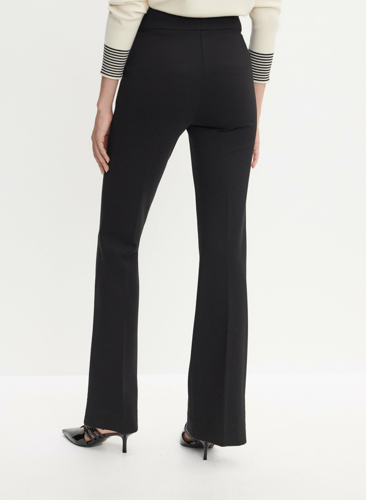 Women Chain Trim Bootcut Pants Black | Melanie Lyne