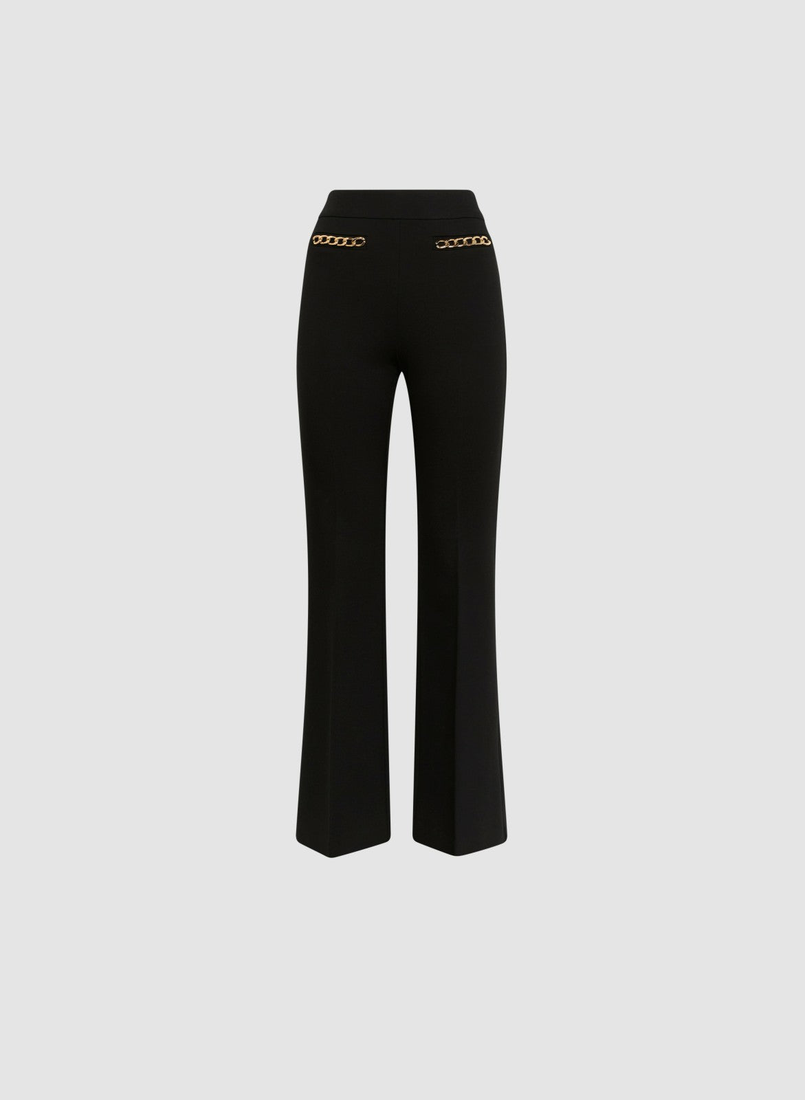 Women Chain Trim Bootcut Pants Black | Melanie Lyne