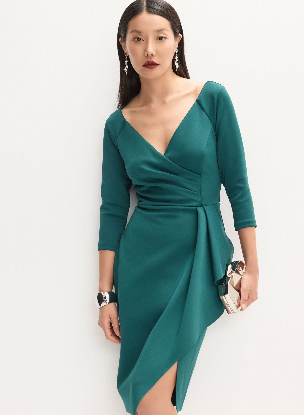 Women BA Nites - Flounce Detail Dress Autumn Moss | Melanie Lyne