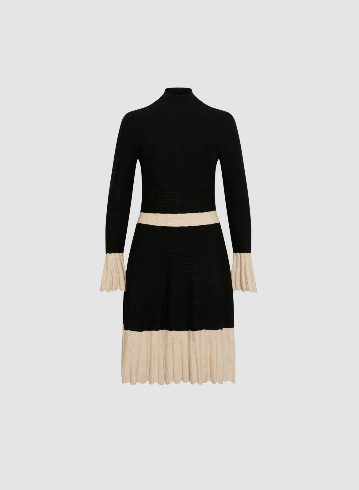 Women Pleat Detail Sweater Dress Black | Melanie Lyne