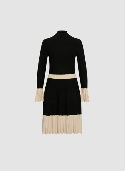 Women Pleat Detail Sweater Dress Black | Melanie Lyne
