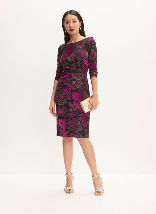 Women Floral Cowl Back Dress Black Pattern | Melanie Lyne
