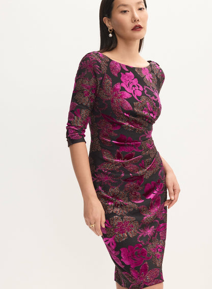 Women Floral Cowl Back Dress Black Pattern | Melanie Lyne