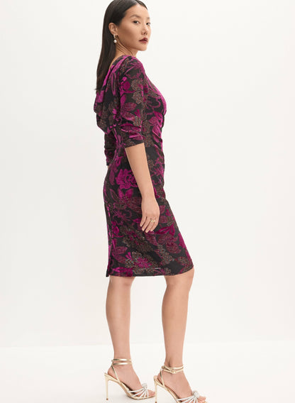 Women Floral Cowl Back Dress Black Pattern | Melanie Lyne