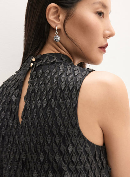 Women Textured Lace Overlay Dress Black | Melanie Lyne