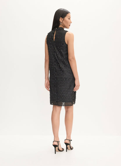 Women Textured Lace Overlay Dress Black | Melanie Lyne