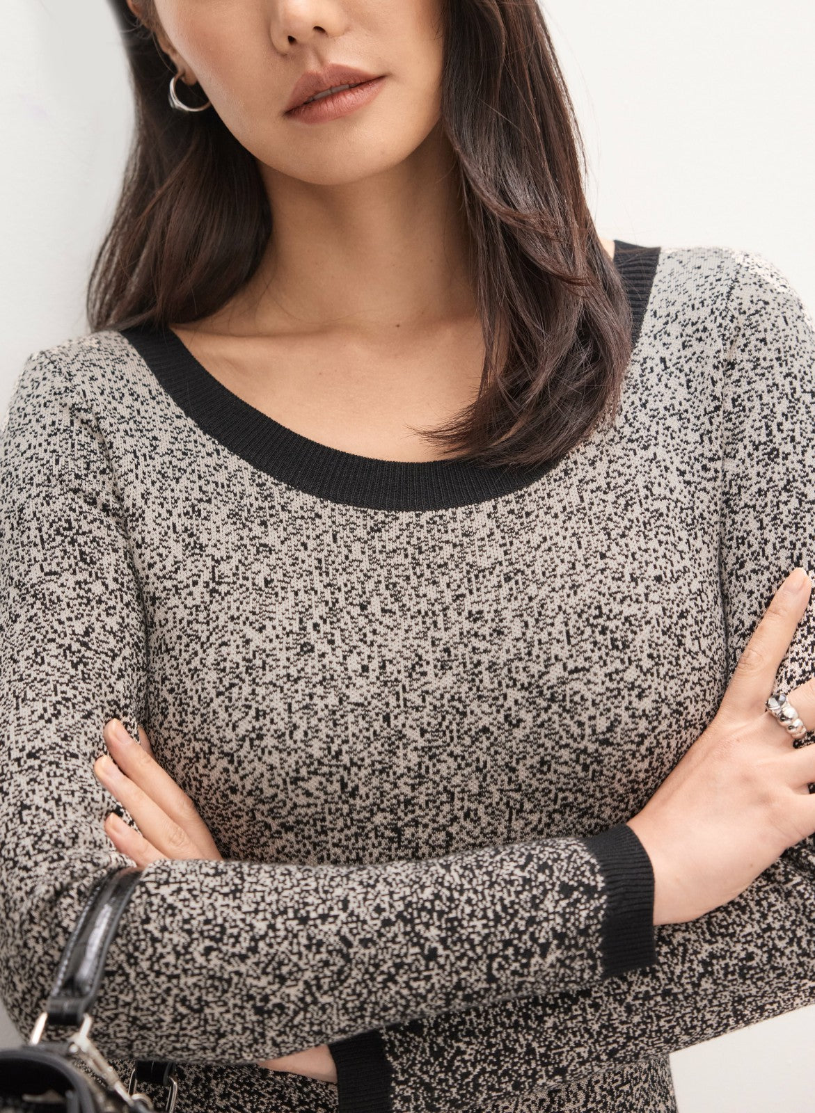 Women Ombre Marled Knit Dress Grey Pattern | Melanie Lyne