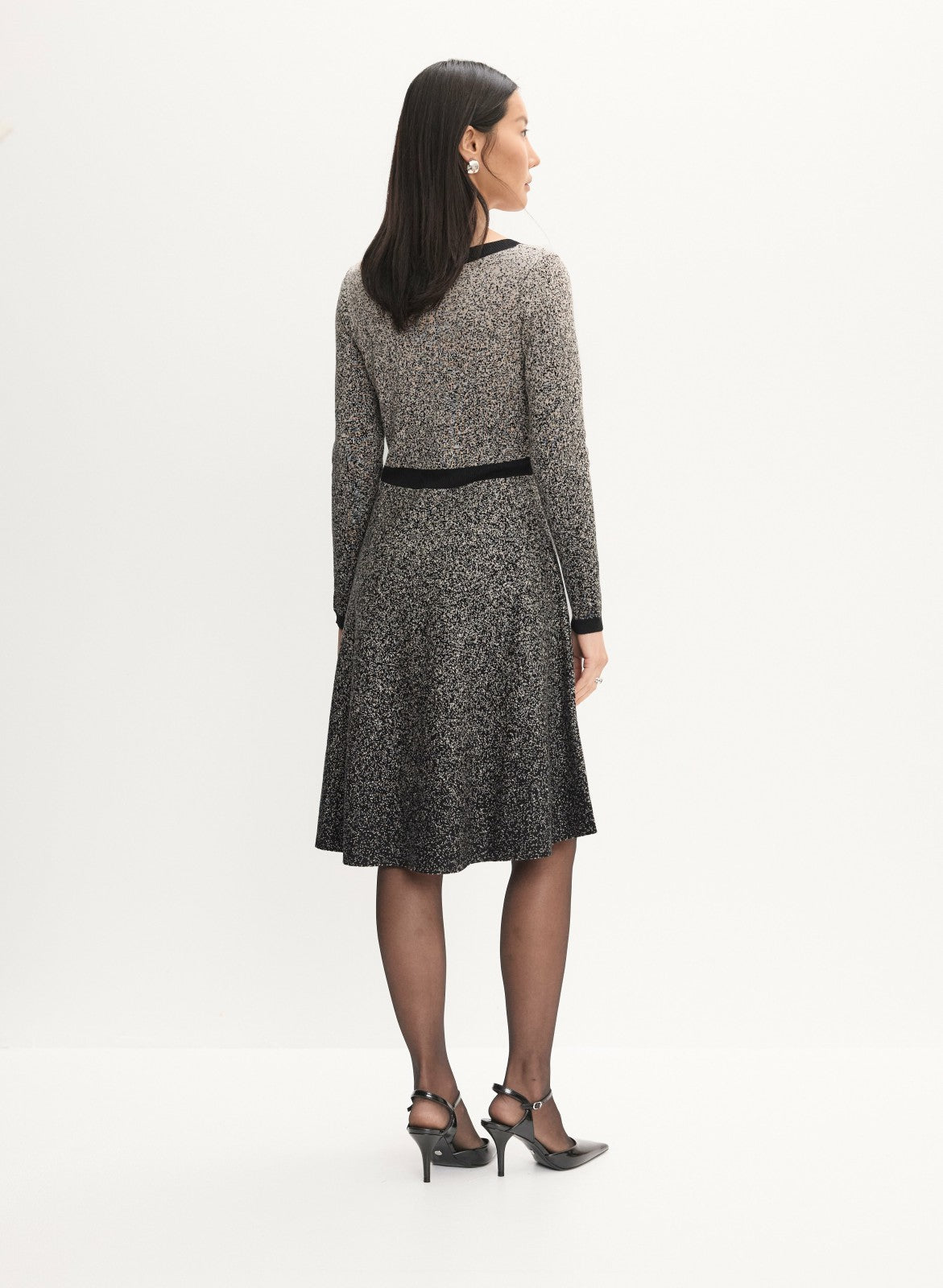 Women Ombre Marled Knit Dress Grey Pattern | Melanie Lyne