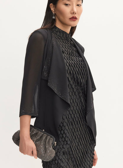 Women Stud Embellished Sheer Bolero Black | Melanie Lyne