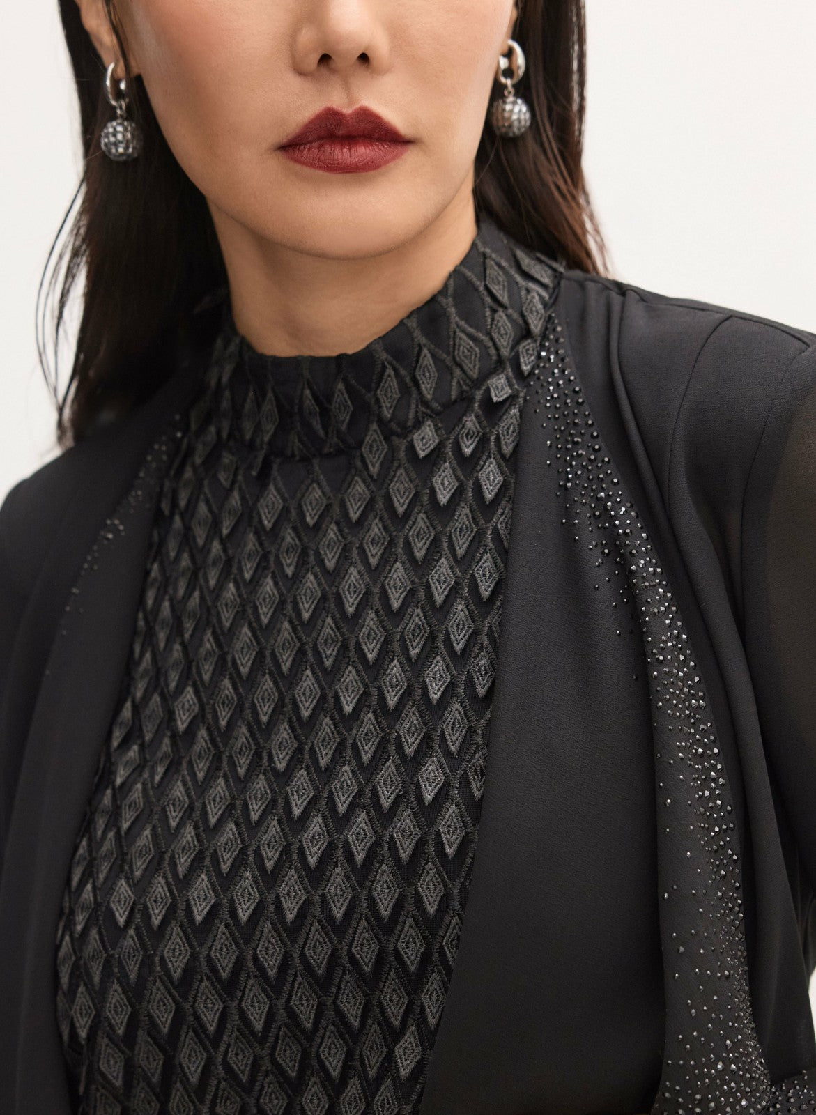 Women Stud Embellished Sheer Bolero Black | Melanie Lyne