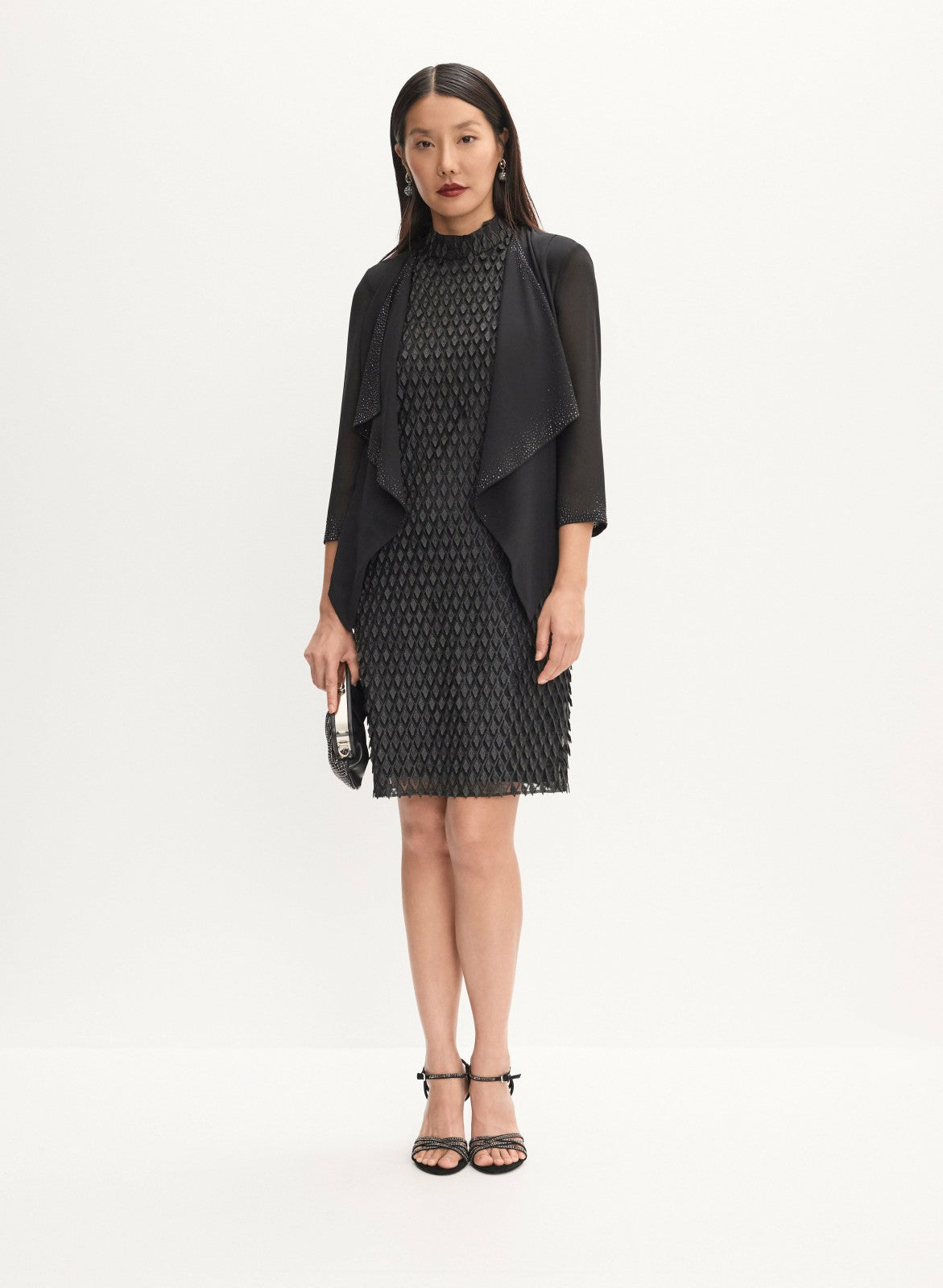 Women Stud Embellished Sheer Bolero Black | Melanie Lyne