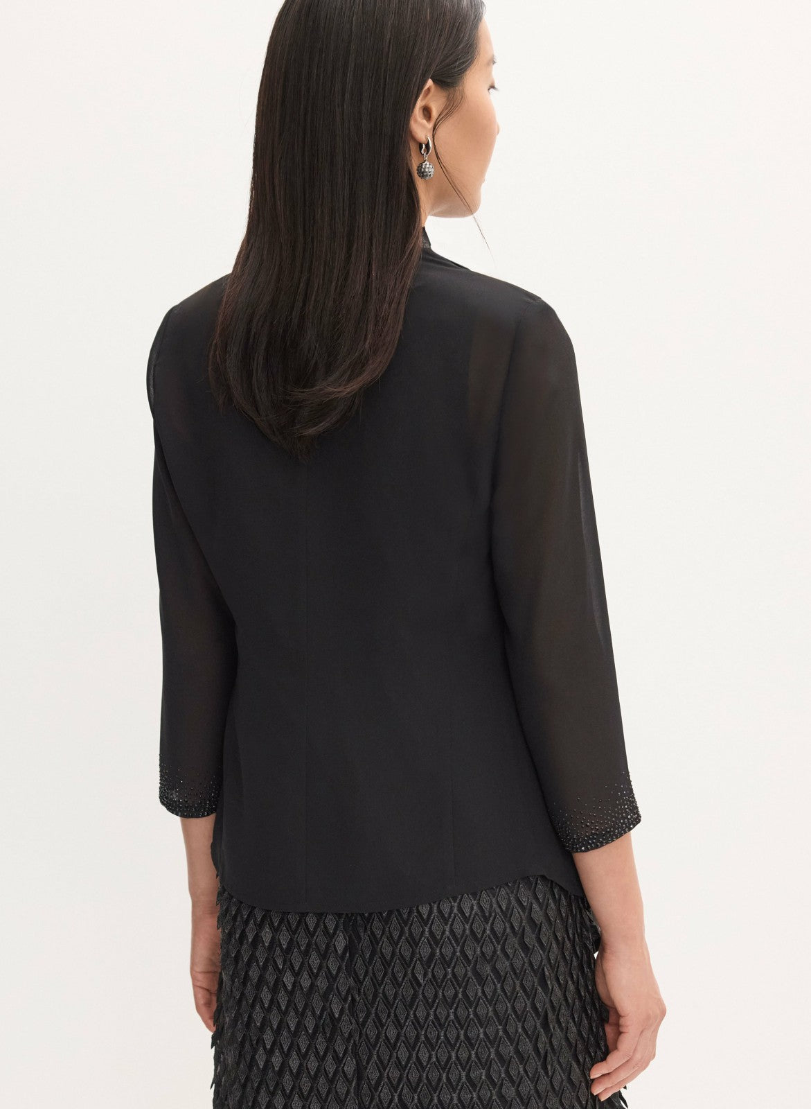 Women Stud Embellished Sheer Bolero Black | Melanie Lyne
