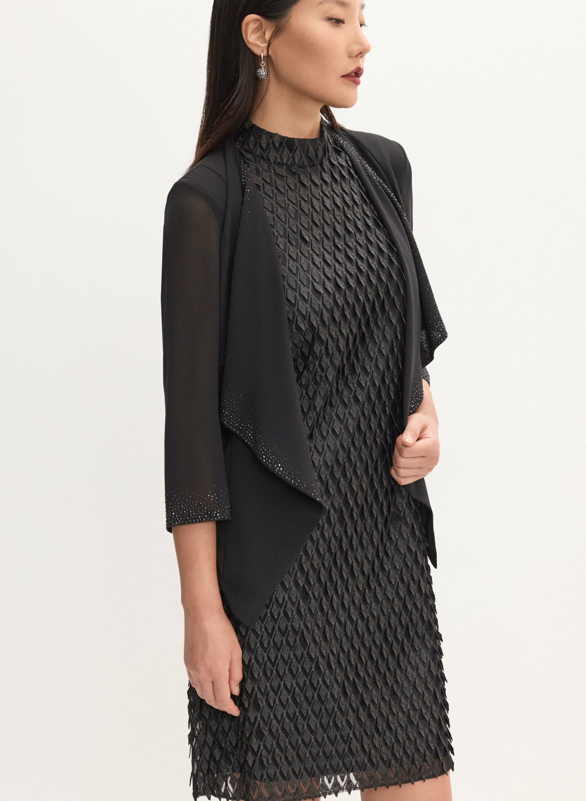 Women Stud Embellished Sheer Bolero Black | Melanie Lyne