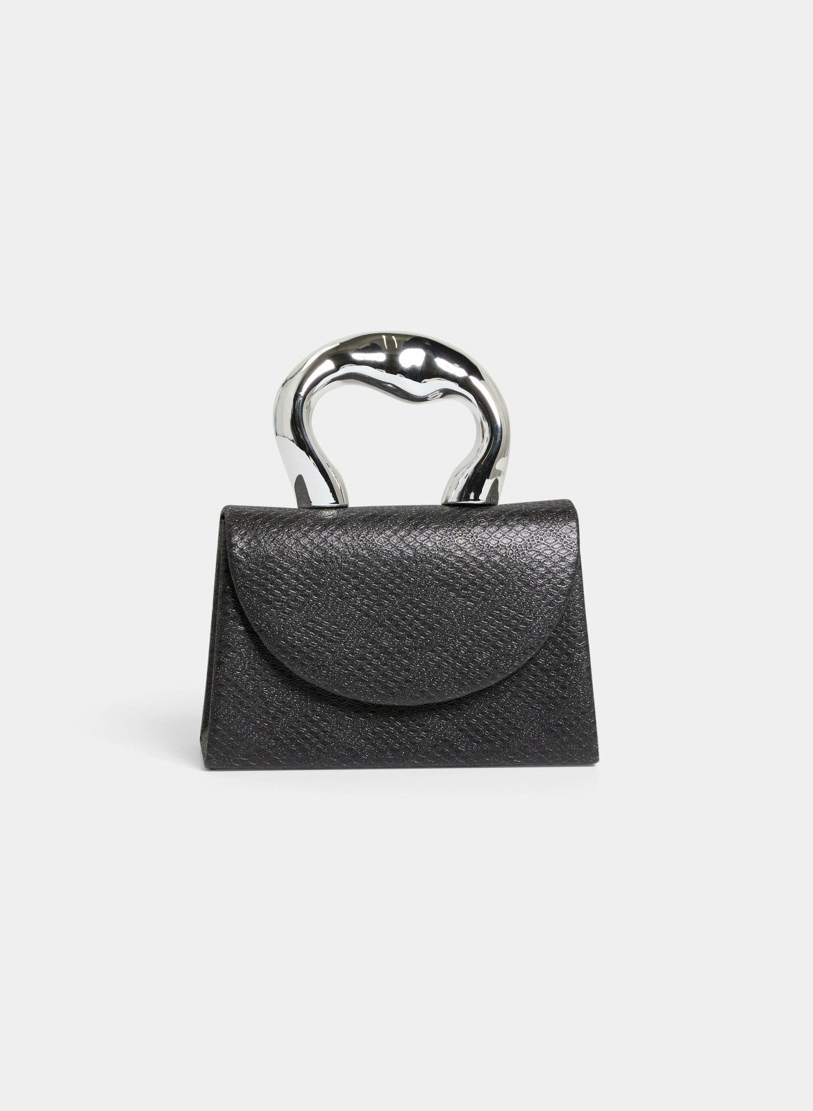 Women Irregular Top Handle Clutch Black | Melanie Lyne