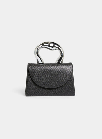 Women Irregular Top Handle Clutch Black | Melanie Lyne