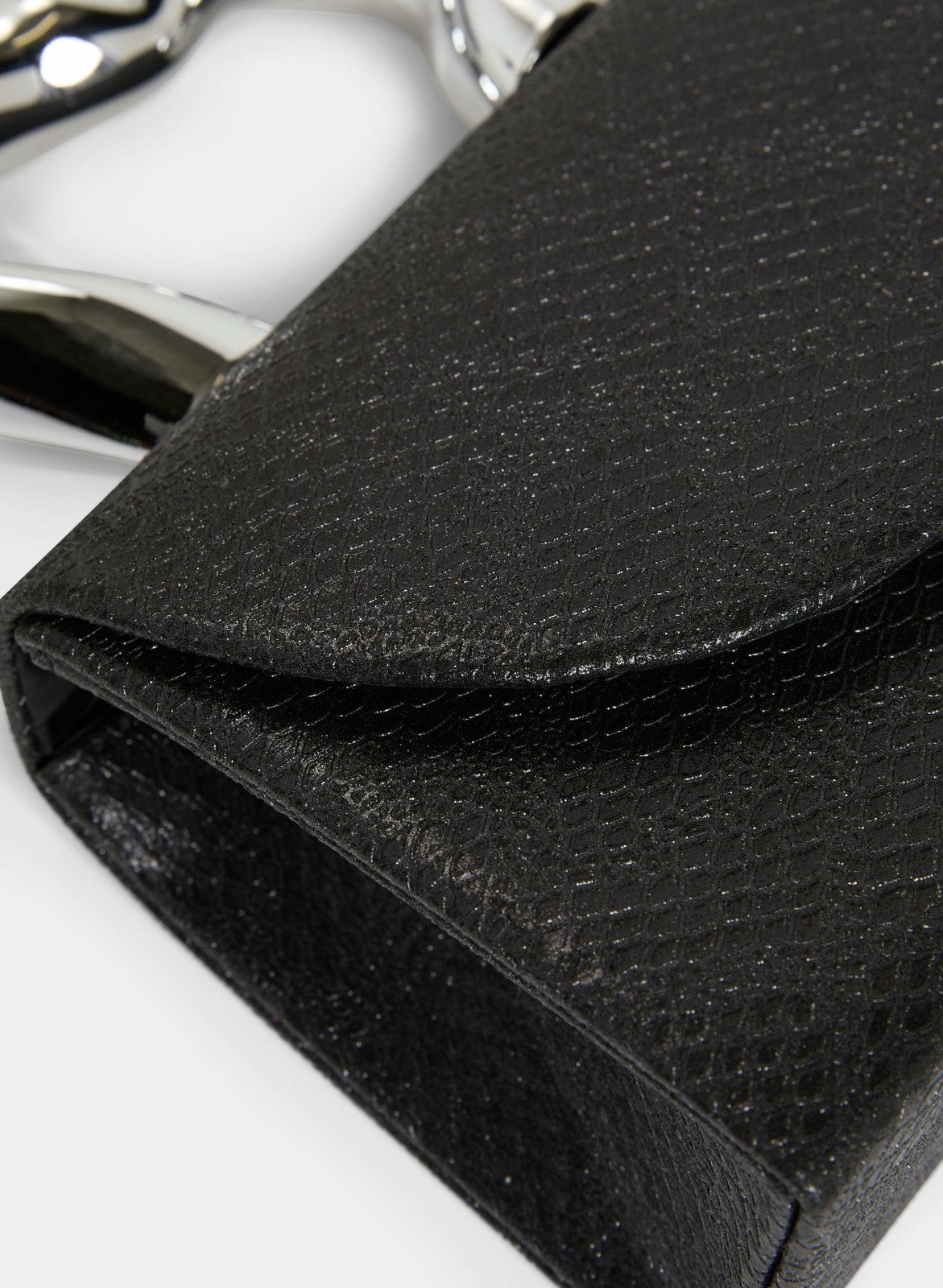 Women Irregular Top Handle Clutch Black | Melanie Lyne