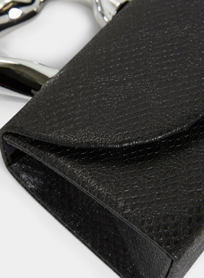 Women Irregular Top Handle Clutch Black | Melanie Lyne