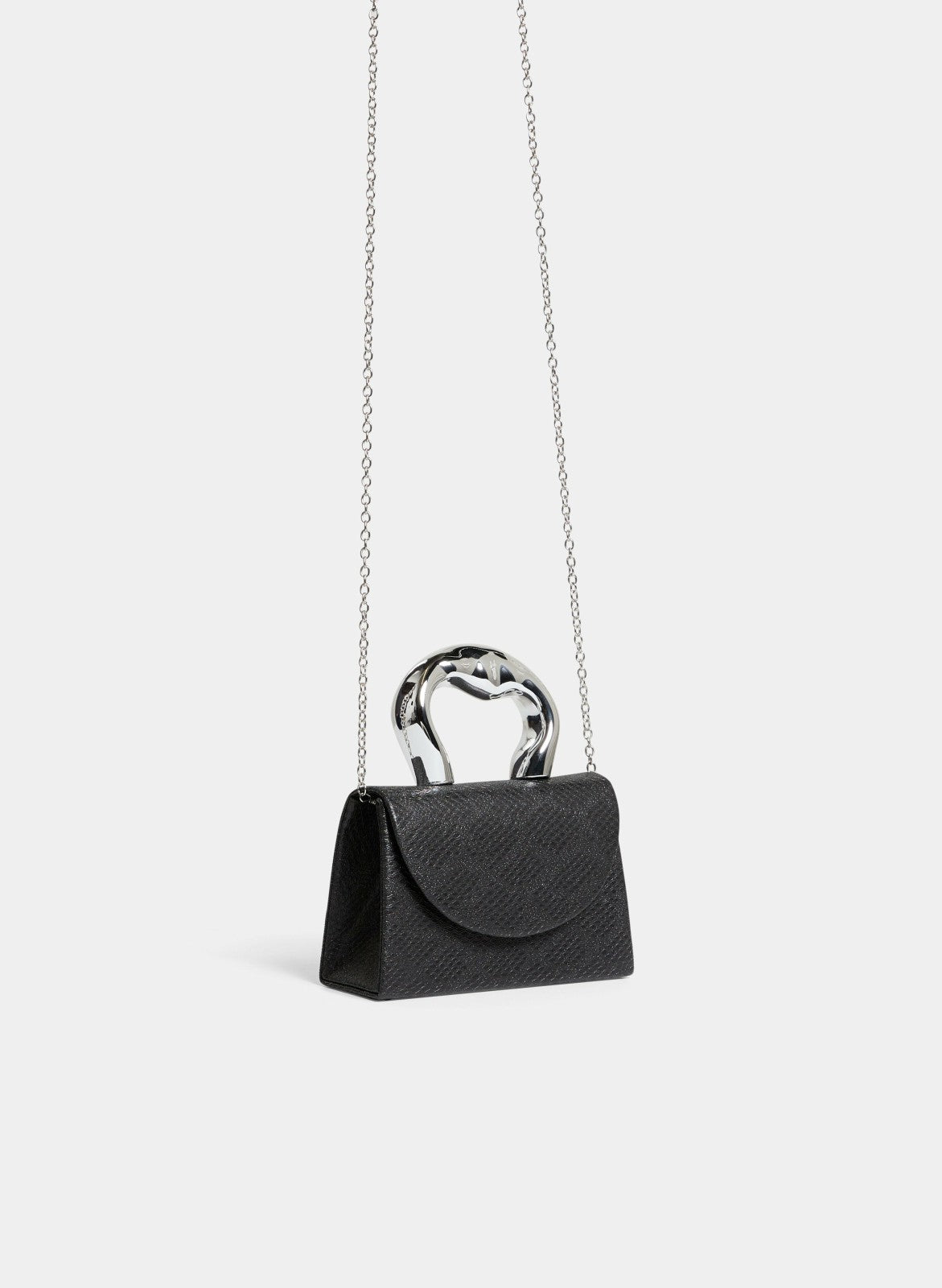 Women Irregular Top Handle Clutch Black | Melanie Lyne