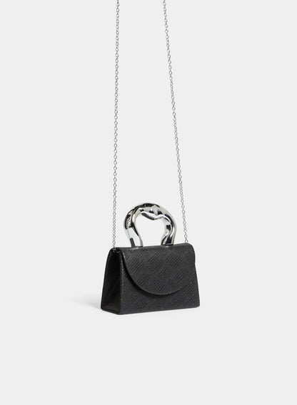 Women Irregular Top Handle Clutch Black | Melanie Lyne