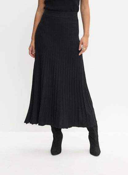 Women Knit Maxi Skirt Black | Melanie Lyne