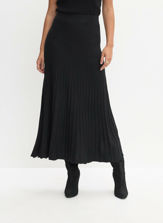 Women Knit Maxi Skirt Black | Melanie Lyne