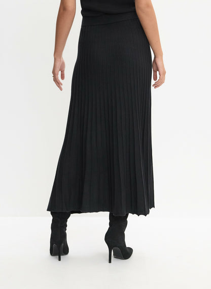 Women Knit Maxi Skirt Black | Melanie Lyne