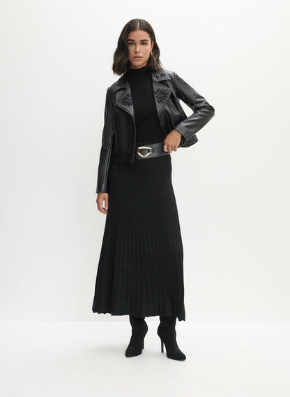 Women Knit Maxi Skirt Black | Melanie Lyne