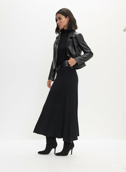 Women Knit Maxi Skirt Black | Melanie Lyne