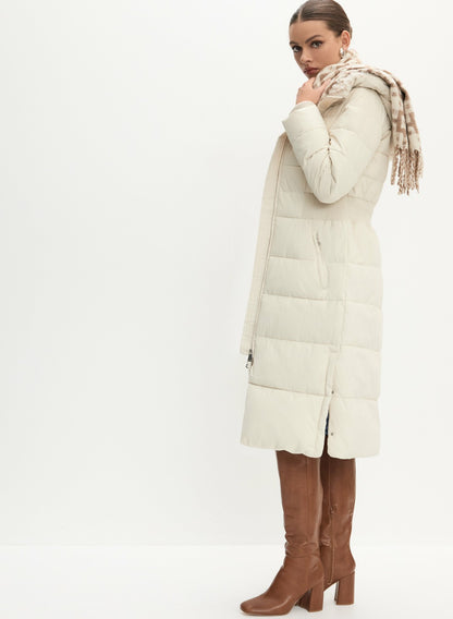 Women Quilted Puffer Coat Panna | Melanie Lyne