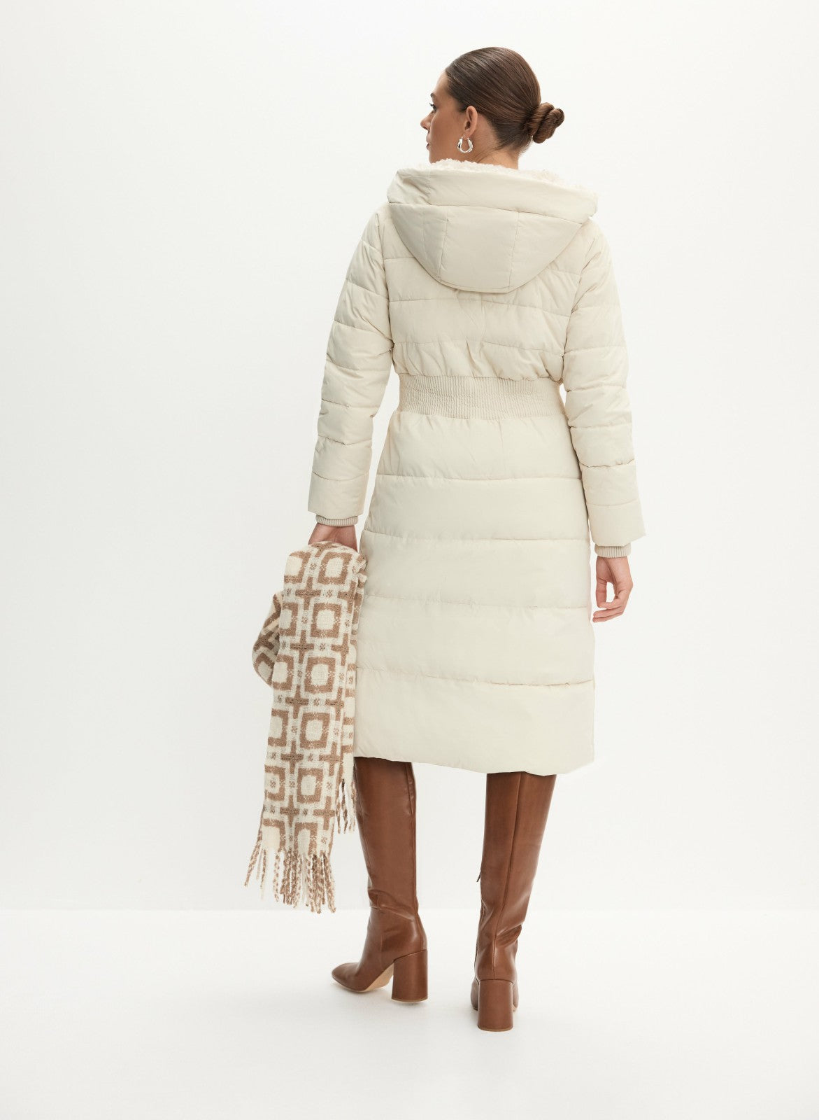 Women Quilted Puffer Coat Panna | Melanie Lyne