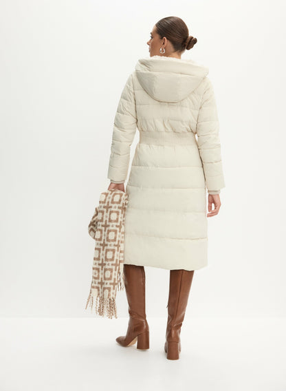 Women Quilted Puffer Coat Panna | Melanie Lyne