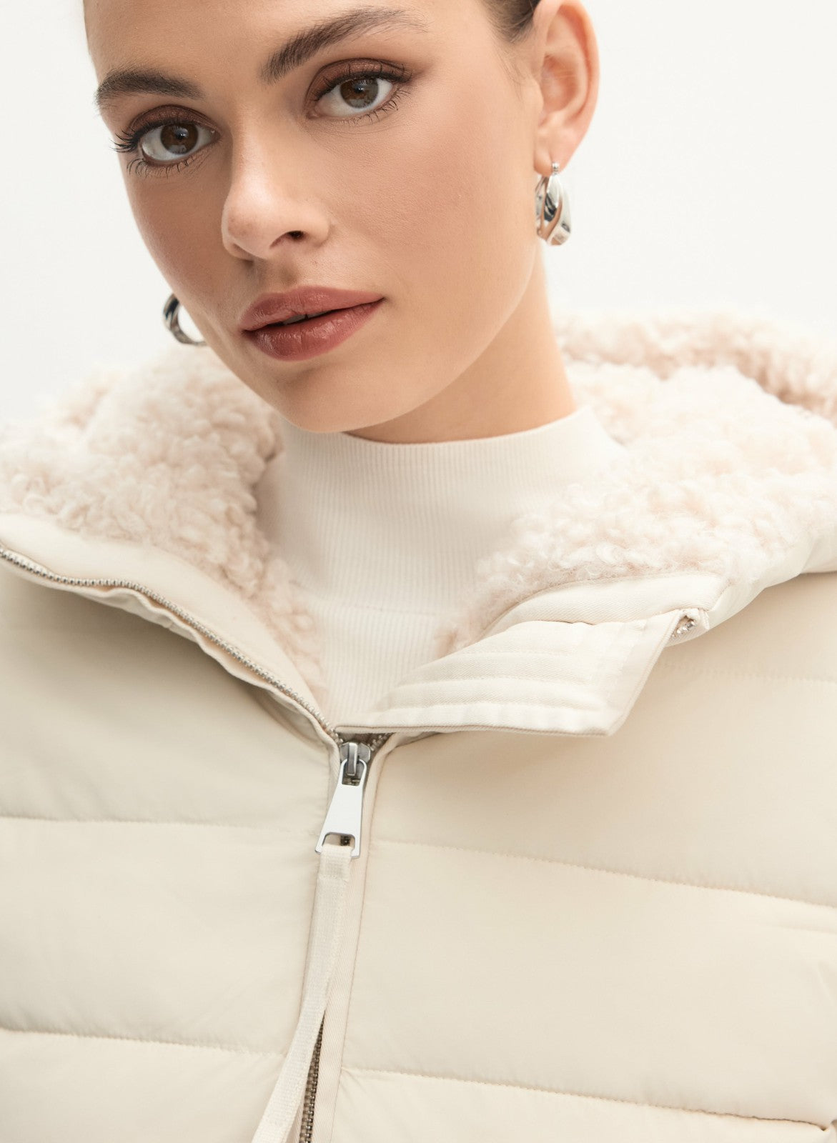 Women Quilted Puffer Coat Panna | Melanie Lyne