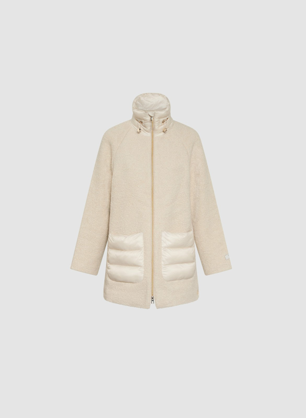 Women Mixed Puffer Wool-Blend Coat Oyster | Melanie Lyne