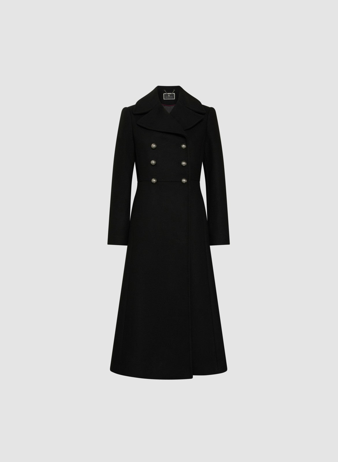 Women Double-Breasted Wool-Blend Coat Black | Melanie Lyne