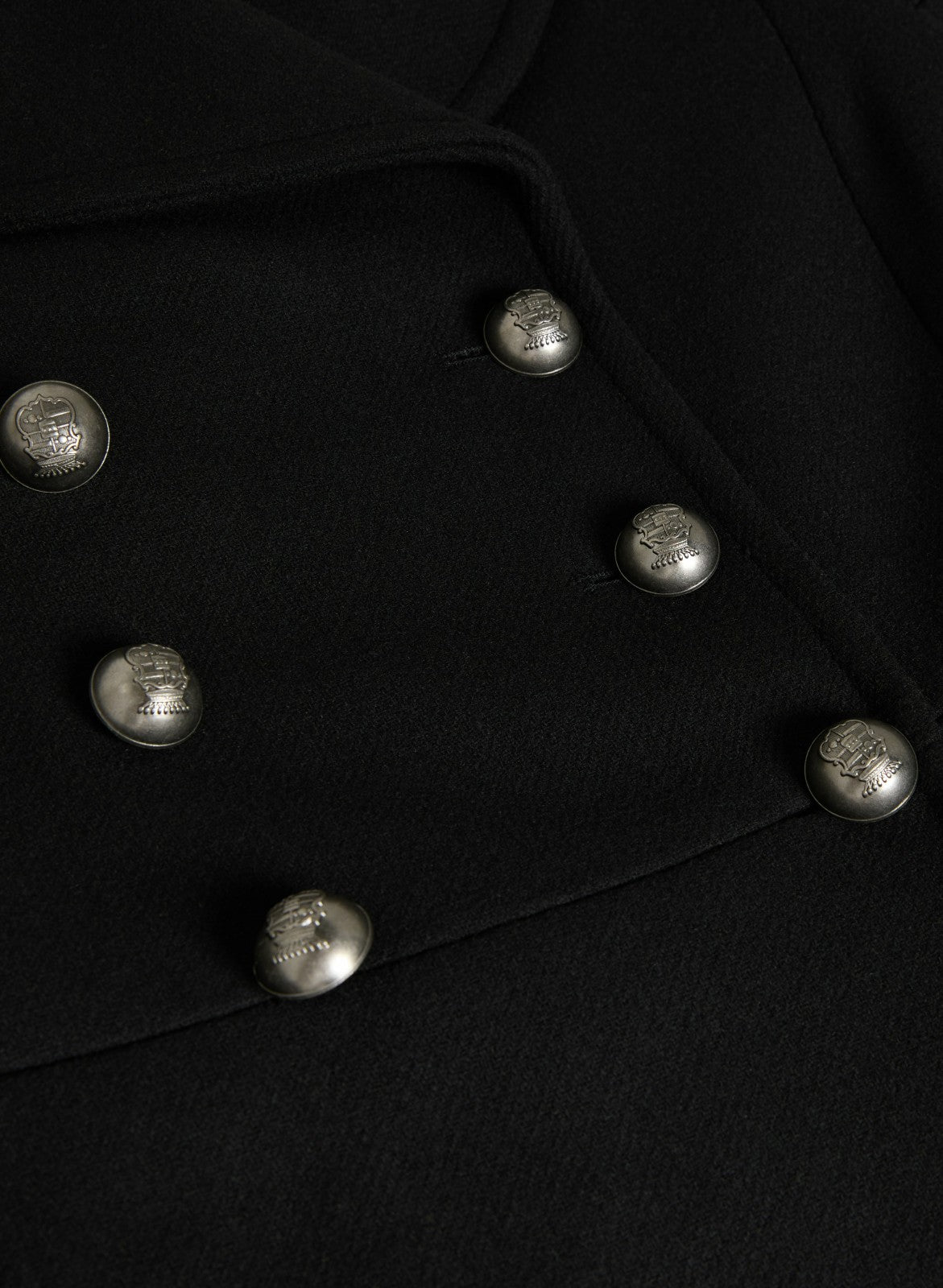 Women Double-Breasted Wool-Blend Coat Black | Melanie Lyne