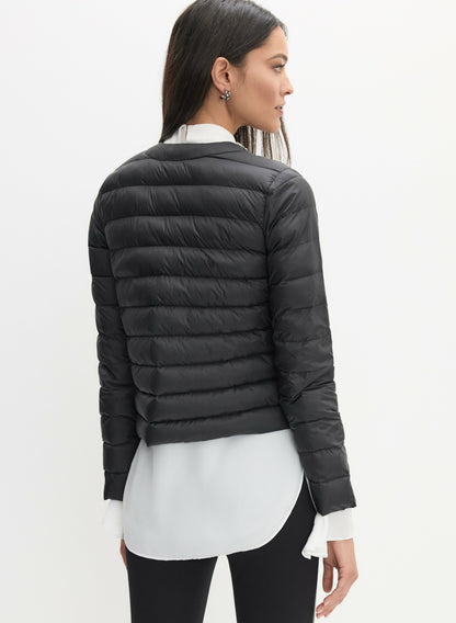 Women Embellished Collar Puffer Jacket Black | Melanie Lyne