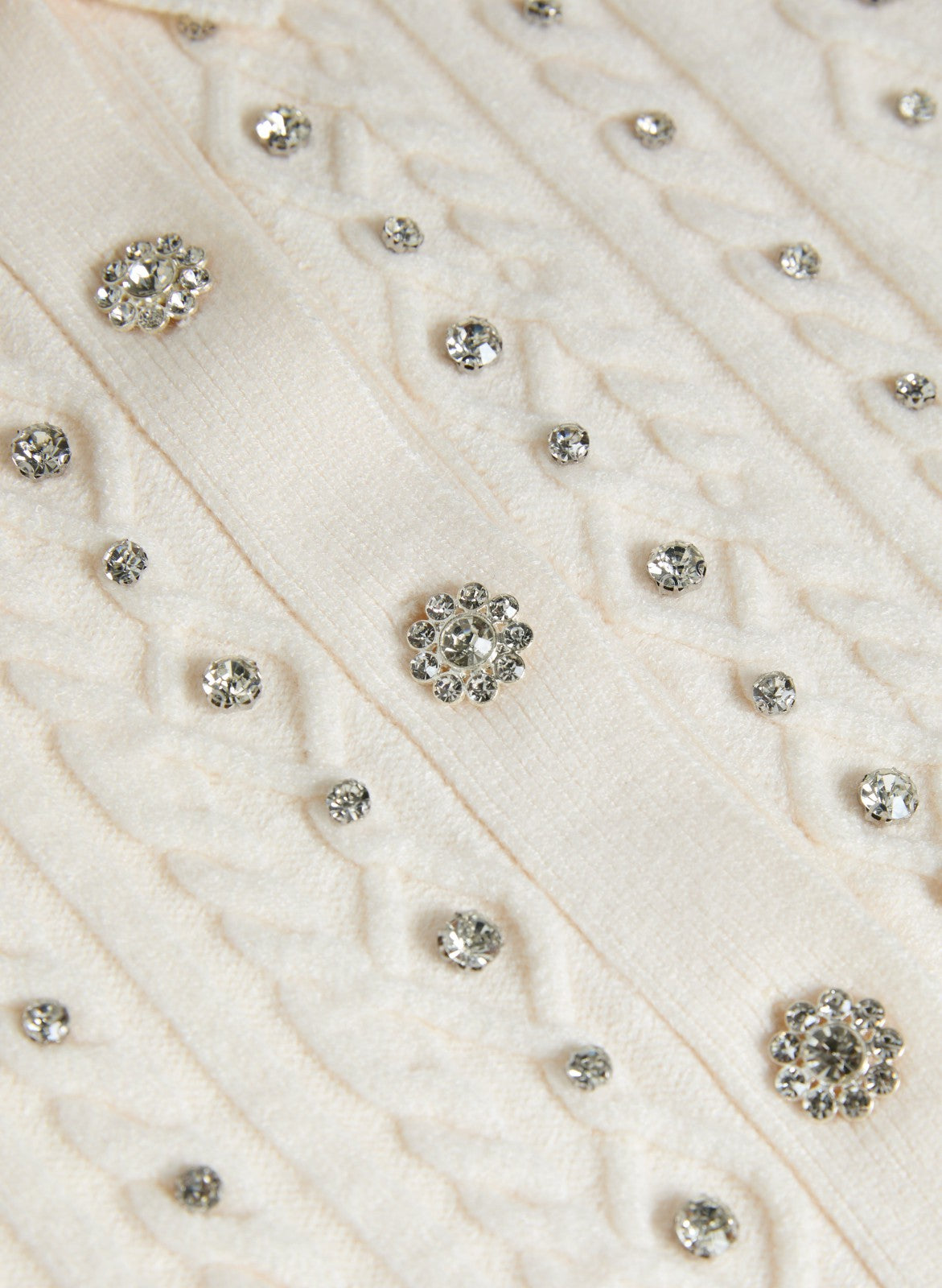 Women Embellished Knit Polo Cardigan Panna | Melanie Lyne