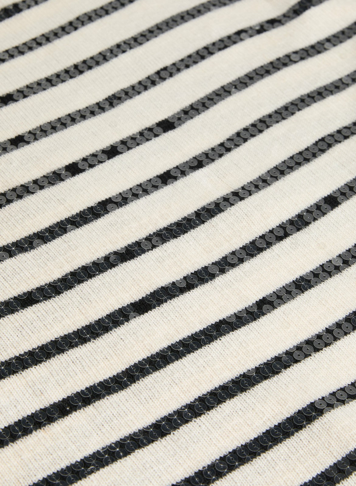 Women Striped Sequin Front Sweater Black & White | Melanie Lyne