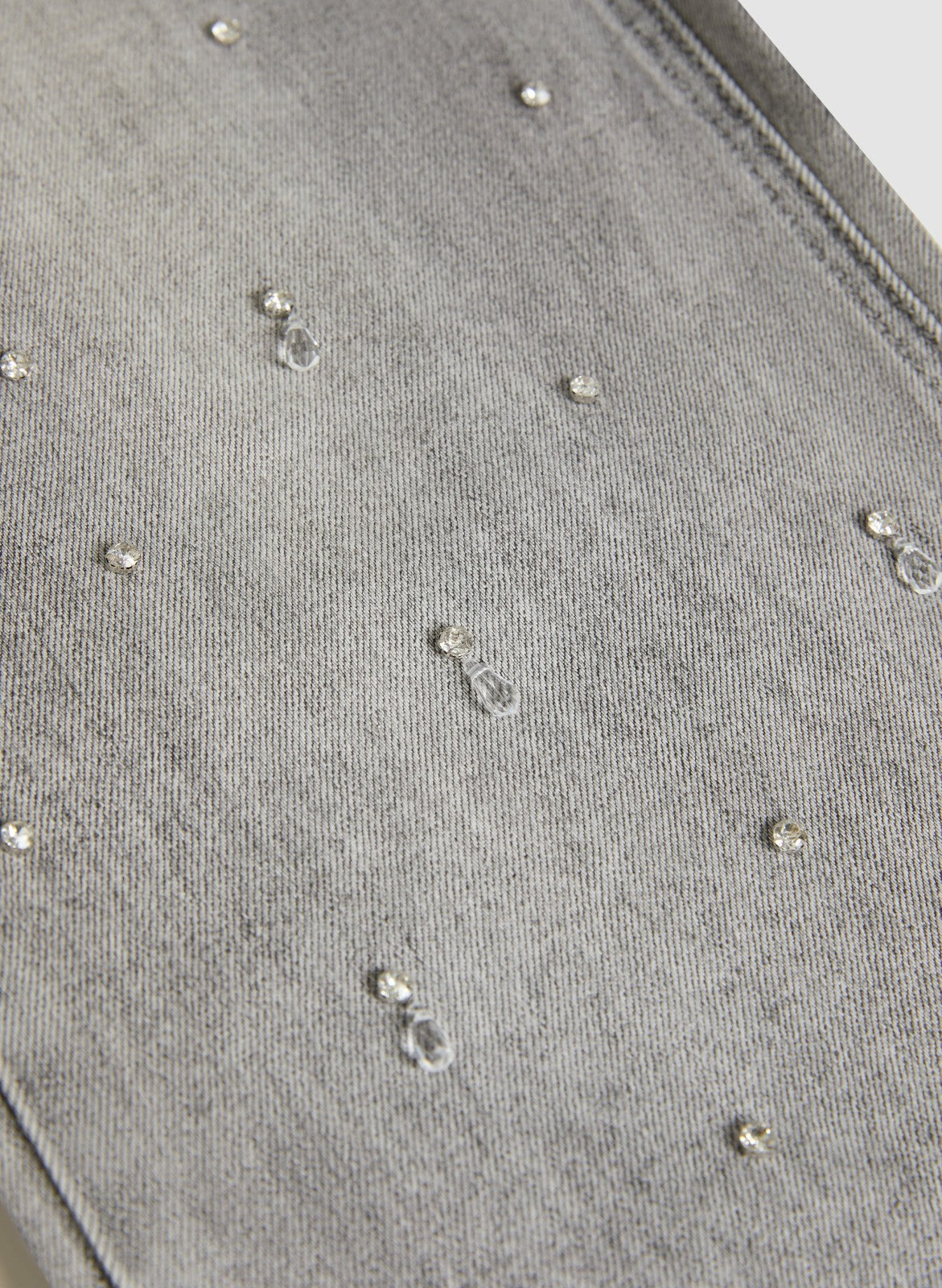 Women Stone Drop Embellished Straight-Leg Jeans Dark Grey | Melanie Lyne