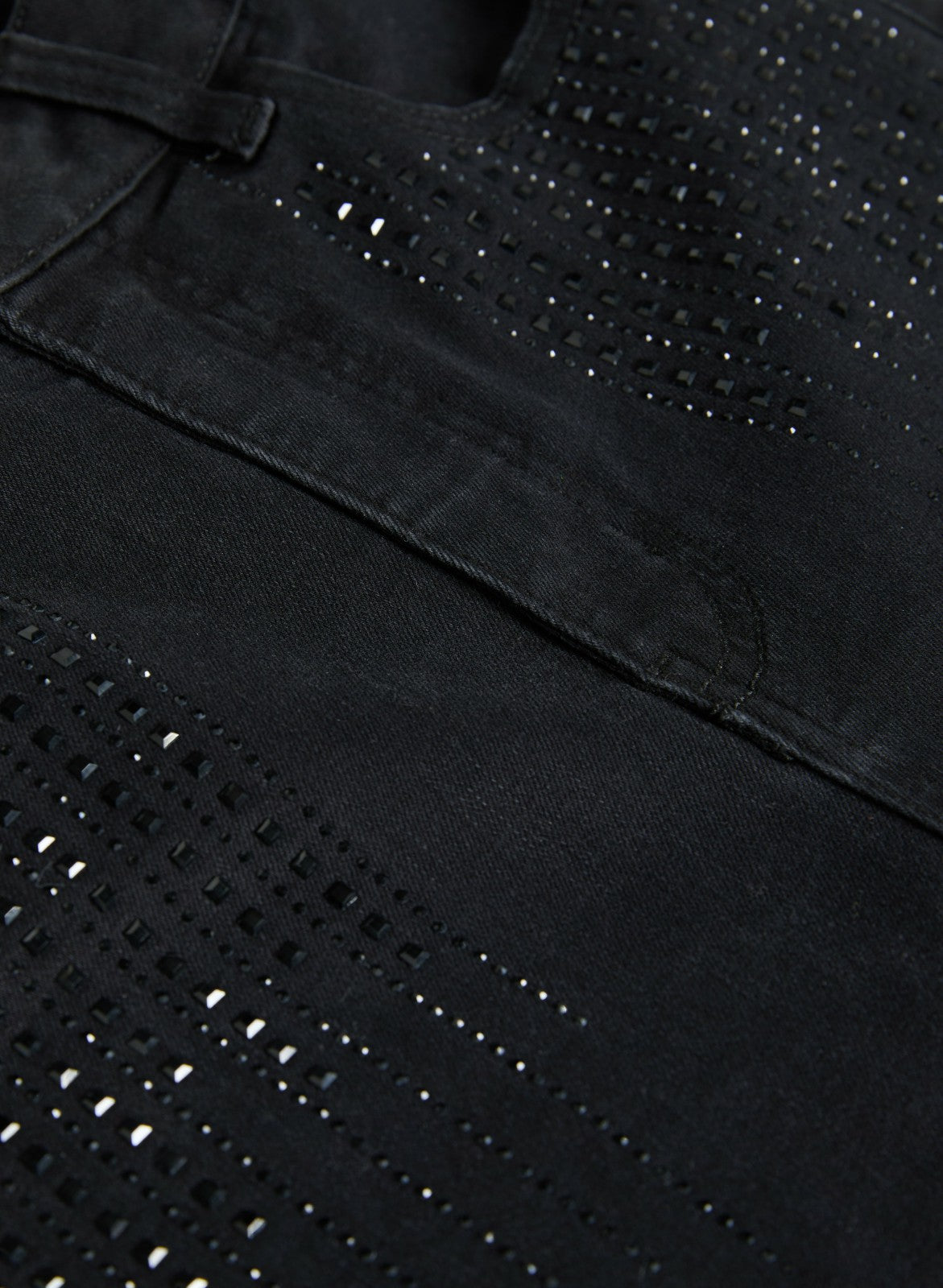 Women Stud Embellished Slim-Leg Jeans Black | Melanie Lyne