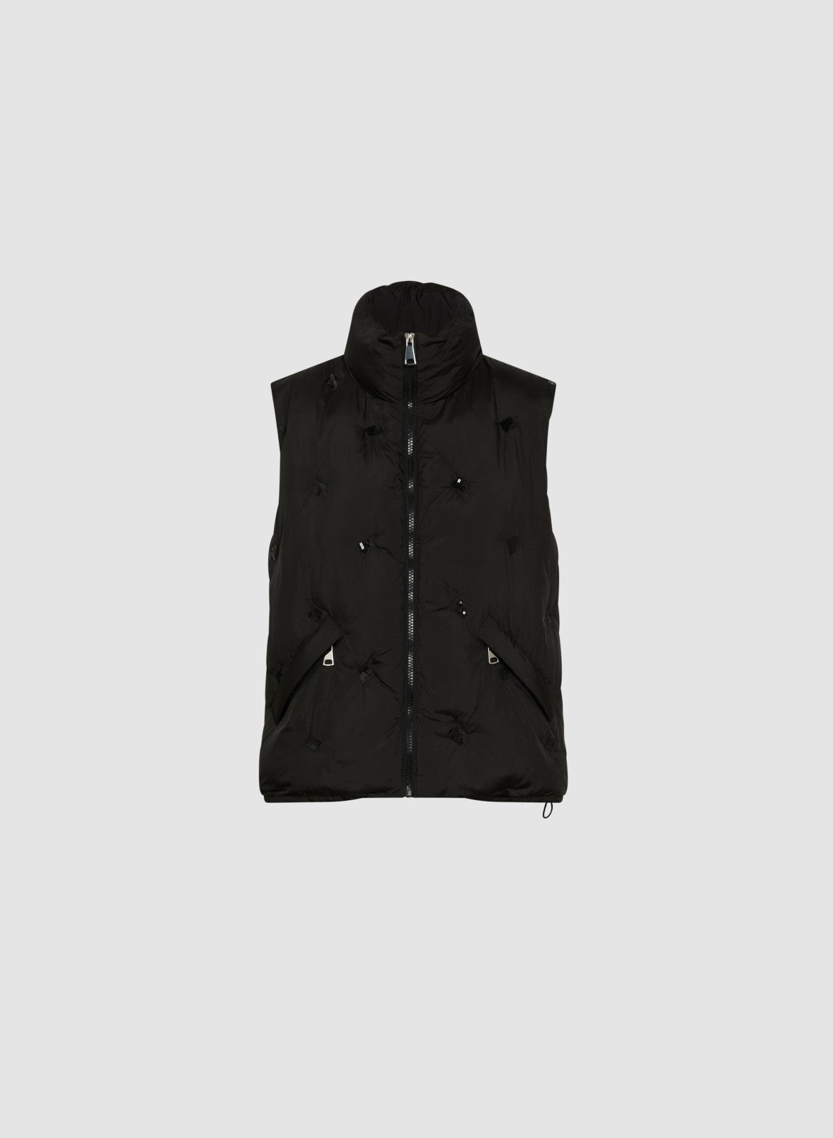 Women Sequin Detail Puffer Vest Black | Melanie Lyne
