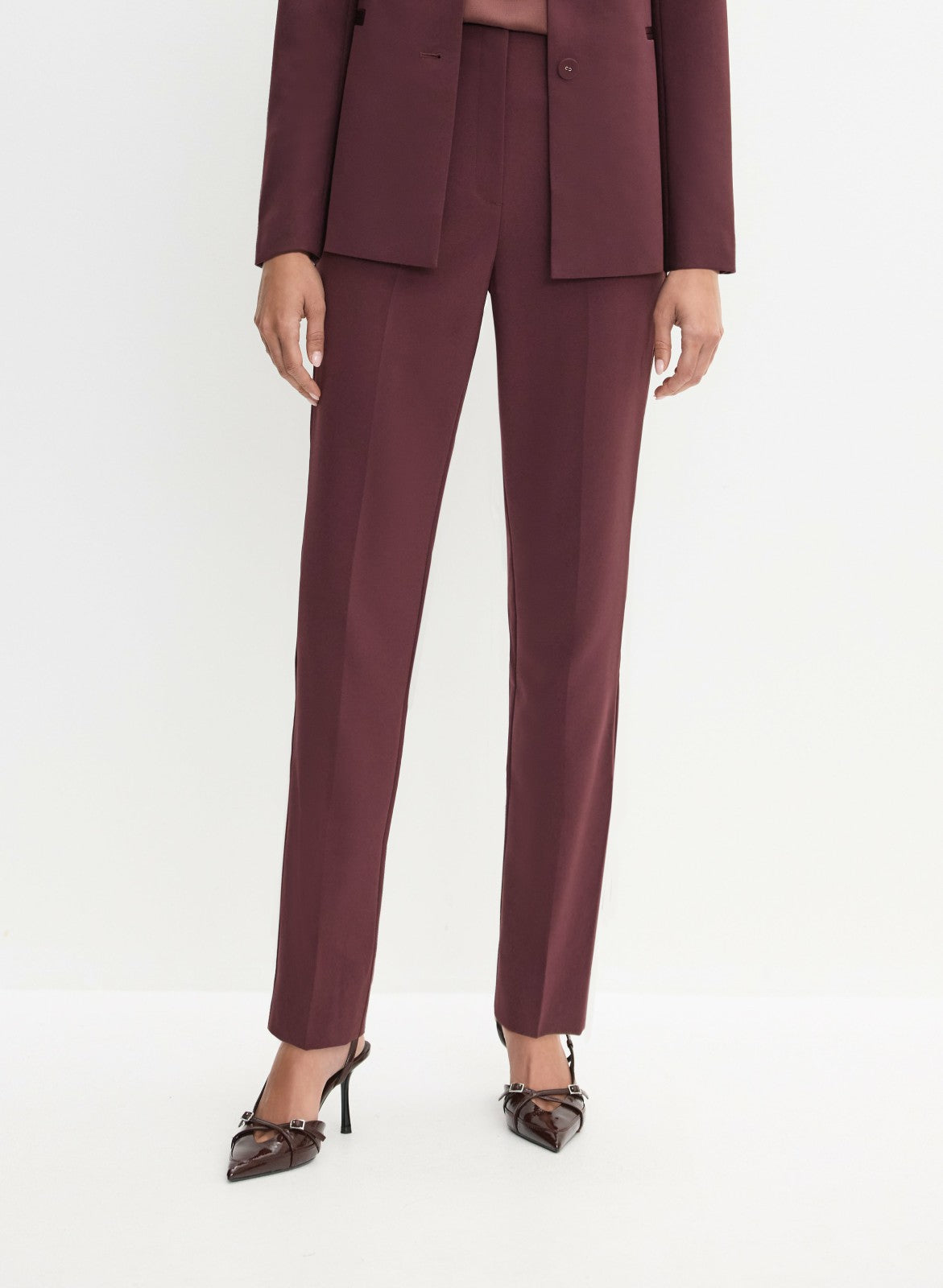 Women Juliette Straight-Leg Tuxedo Pants Cranberry | Melanie Lyne