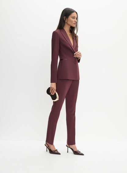 Women Juliette Straight-Leg Tuxedo Pants Cranberry | Melanie Lyne