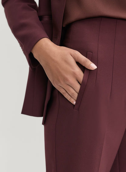 Women Juliette Straight-Leg Tuxedo Pants Cranberry | Melanie Lyne
