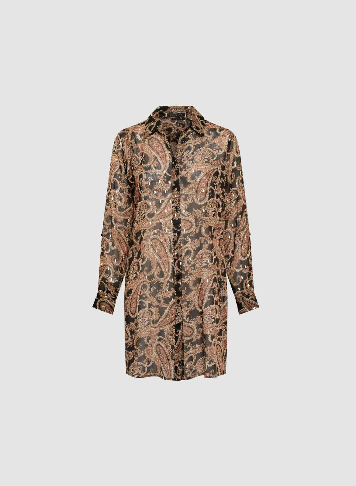 Women Paisley Print Tunic Blouse Brown Pattern | Melanie Lyne